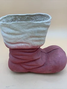 Vintage Pappmaché Weihnachtsmannstiefel Jamieson Studios Candy Boot, Pflanzgefäß - Bild 1 von 6