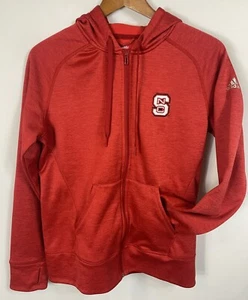 Adidas NC State Women's Red Full Zip Hoodie Jacket with Thumbholes - Picture 1 of 18