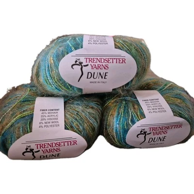 Hilo Trendsetter DUNE Color #107 Multi (3x) 50 g Lana Mohair Lujo Tejido Italiano Foto 1 de 4