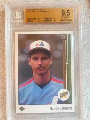 Randy Johnson 1989 Upper Deck #25 RC BGS 9,5 GEM MT Salón de la Fama Seattle/Arizona Foto 1 de 2