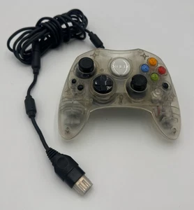 OEM Original Microsoft Xbox Clear Crystal Controller W Breakaway Cable TESTED #1 - Picture 1 of 8