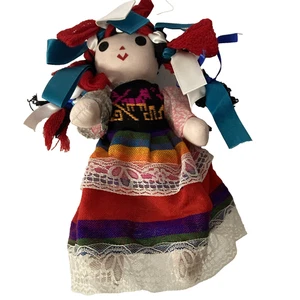 Authentische mexikanische Lele Maria Puppe handgefertigt in Mexiko 10" mehrfarbig NEU ohne Etikett - Bild 1 von 6