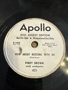 PROMO Apollo 78 RPM Piney Brown - How About Rocking With Me 423 V+ Blues - Picture 1 of 4