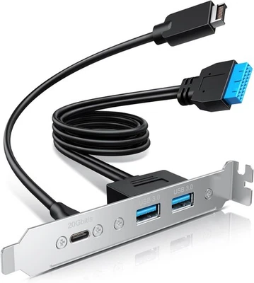 GRAUGEAR 20Gbps USB3.2 Gen2x2 USB-C Front Panel Adapter, Motherboard Header Exte - Image 1 of 4