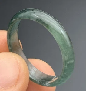 Video Certified Icy Green Natural A JADE Jadeite Circle RING USA. 8.5 戒指 419817 - Picture 1 of 6