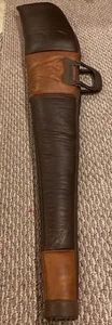 Vintage Leather Kolpin Rifle Soft Gun Case with Carry Handle. Brown/Beige. - Picture 1 of 11