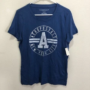 Aeropostale New York City Women's T-Shirt Size XL Crew Neck Navy Color Pullover - Picture 1 of 9