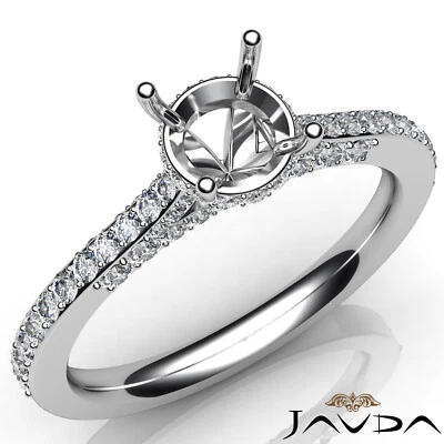 Circa Halo Round Cut Pave Set Semi Mount Accent Diamond Engagement Ring 0.65Ctw. - Image 1 of 4