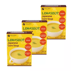 FINE JAPAN Japanese Corn Soup 5serving unscented vegan no food coloring set of3 - Picture 1 of 17