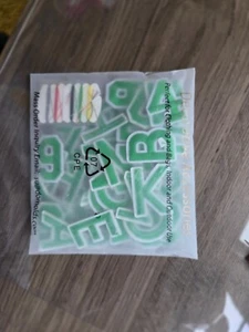 Green Letters & Numbers Iron On Patch NEW 72 Pieces - Picture 1 of 8