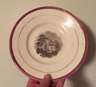 Antique 19th c. Staffordshire Luster Plate Transfer Country Church Pearlware