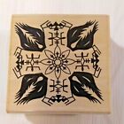 Uptown Rubber Stamps Wood Mounted Rubber Stamp Chinese Flower Symbol Long Life