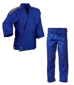 adidas Judoanzug Club blau/ goldene Streifen, J350B - Bild 1 von 7