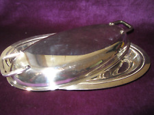SILVER PLATED COVERED SERVING DISH HOT OR COLD FOOD - LID SERVES AS ANOTHER DISH