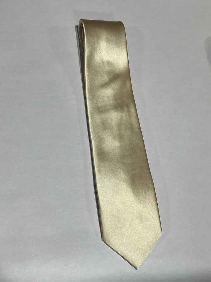 男式 Bruno Piattelli 金色领带纯丝绸手工制作新品 — 第 1/3 张图片