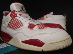 NIKE AIR JORDAN IV 4 RETRO ALTERNATE 89 WHITE GYM RED CEMENT 308497-106 11.5 - Picture 1 of 10