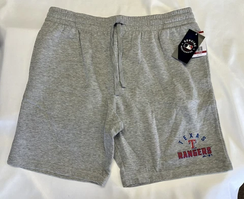 Texas Rangers MLB Logo Playmakers Fleece Lounge Shorts Grey Size XLarge Cover