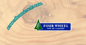 Four Wheel Camper Vintage Travel Trailer Reproduction Canned Ham Decals - Bild 1 von 2