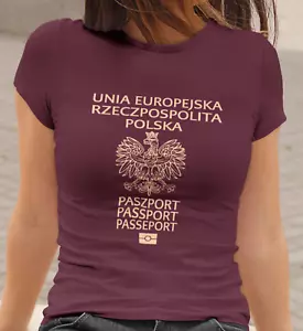 Polnischer Pass Polski Paszport Familie T-Shirt Echt Glanz Gold Geburtstag Geschenk - Bild 1 von 6