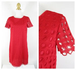 Vestido recto Talbots para mujer rojo de encaje manga corta talla 2 nuevo con etiquetas $189 - Imagen 1 de 10