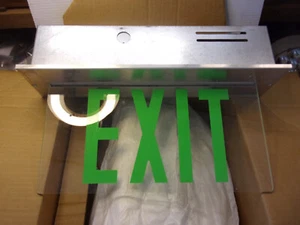 Recessed LED Exit sign with hardware, NEW , SLDLXCSGCX - Picture 1 of 3