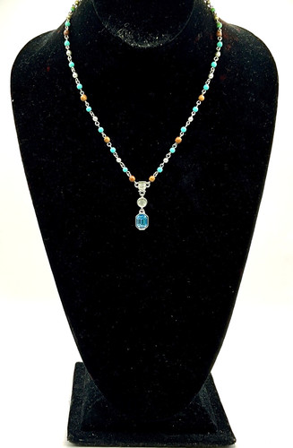 Collana di perline CW12 Givenchy tono argento e più pietre