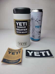 AUTHENTIC BRAND NEW! YETI Rambler 12oz Colster SLIM Can Insulator White Elegant  - Picture 1 of 10