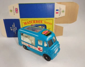 Matchbox 47B Ice Cream Van blau ovales Dachabziehbild top in "D" Box - Bild 1 von 9