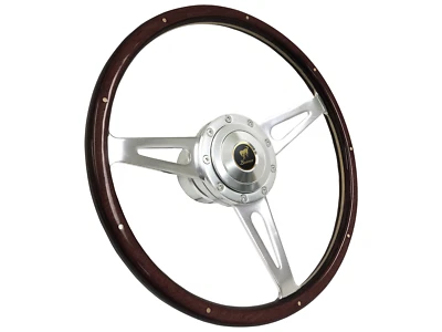 1966-74 Ford Bronco 9 Bolt 15" Classic Espresso Wood Deluxe Steering Wheel Kit - Image 1 of 4