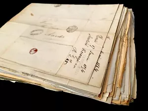 ANTIQUE LETTER 1800s - Afbeelding 1 van 4