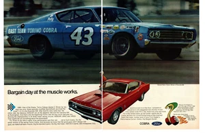 1969 FORD TORINO 428 COBRA-JET RAM-AIR / RICHARD PETTY ~ ORIGINAL 2-PG PRINT AD - Picture 1 of 1