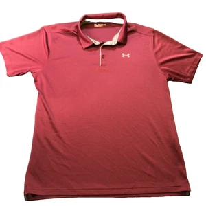 Under Armour Mens Loose Fit Maroon Polo Shirt XXL Tall Polyester - Picture 1 of 7