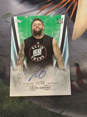 Kevin Owens Autograph Green Parallel #19/50 2020 Topps WWE Undisputed - Image 1 of 2