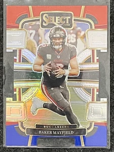2023 Panini Select #92 Baker Mayfield Red and Blue Prizms Die Cuts Buccaneers - Bild 1 von 2