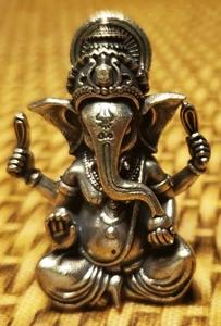 MINIATURA SHADOWBOX-FIGURA CHINA GANESHA DE LATÓN-W - Imagen 1 de 2