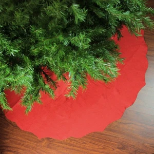 Northlight 48" Christmas Traditions Cardinal Red Scalloped Edge Tree Skirt - Picture 1 of 3