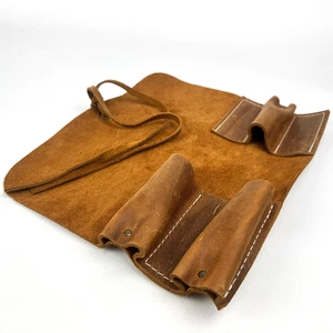 3-Pocket Lederrolle - Crazy Horse Leder, für Schnitzwerkzeuge & Meißel. - Bild 1 von 13