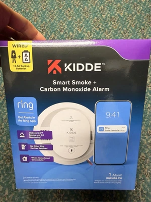 KIDDE RGCUAR-RW ALARMA INTELIGENTE DE HUMO + MONÓXIDO DE CARBONO CON ALERTAS DE ANILLO NUEVO ENVÍO GRATUITO Foto 1 de 4