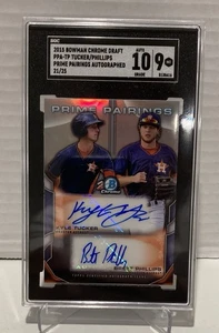 2015 Bowman Chrome Prime Pairings Kyle Tucker Brett Phillips 21/25 SGC 9 Auto 10 - Picture 1 of 2