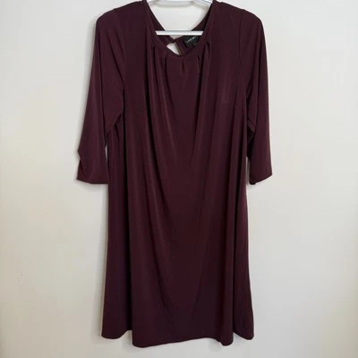Vestido Lane Bryant Borgoña Manga 3/4 Talla 14/16 Foto 1 de 4