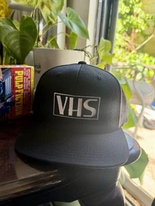 VHS Video Home System 70s Logo Unisex SnapBack Hat Black Snapback Retro Ball Cap - Picture 1 of 3