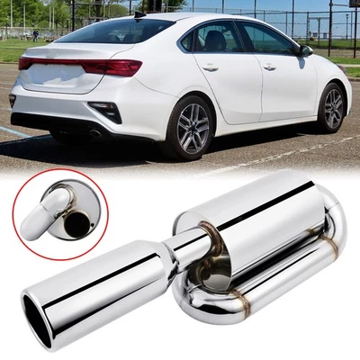 For Kia Forte GT Car Twin Loop Exhaust Tip Muffler 2.5" Inlet 4.0" Outlet Chrome Foto 1 de 4