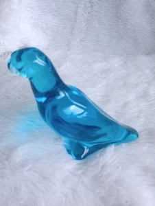 Baccarat Turquoise Blue Parrot / Parakeet Crystal Signed - Picture 1 of 4