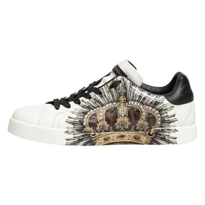 DOLCE & GABBANA Shoes White Black Crown Low Top Sneakers Men EU44 / US11 870usd - Picture 1 of 9
