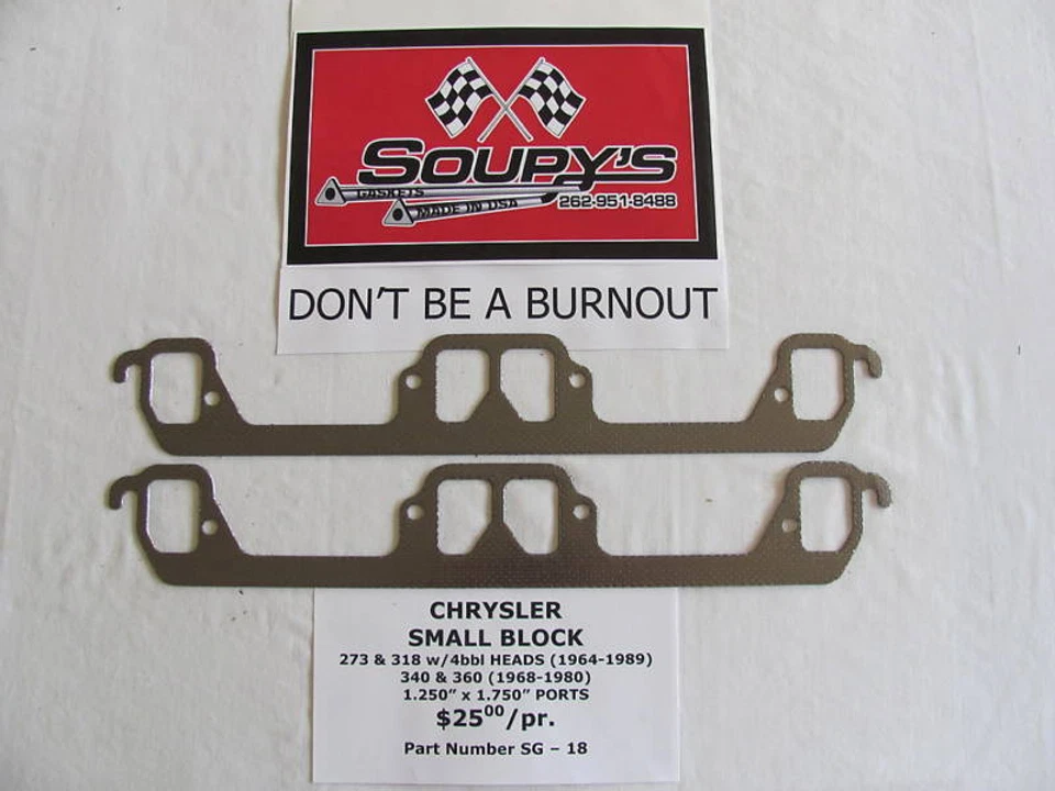Chrysler Small Block Exhaust Gaskets (4bbl heads) - Image 1 of 1