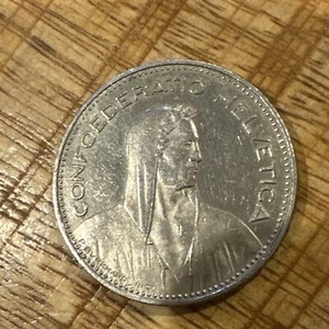 1994 Coin - Switzerland - 5 Swiss Francs - 5 FR - Helvetica - Picture 1 of 2