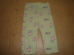 GYMBOREE GIRLS GREEN LEGGINGS W/KITTENS & CAKES SIZE 3-6 MOS. - Picture 1 of 6