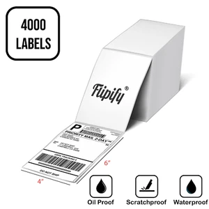 4000 Fanfold 4x6 Direct Thermal Labels Shipping / Barcode Labels Zebra UPS - Picture 1 of 6