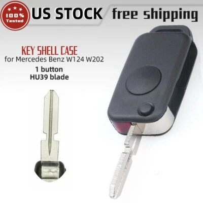 Mando a distancia abatible para Mercedes Benz S500 SL500 W124 W202 llavero sin cortar HU39 Foto 1 de 4