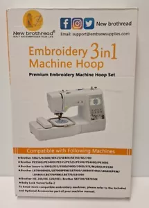 New Brothread Embroidery 3 In 1 Machine Hoop Set - Grid Sheets - Brother - New - Picture 1 of 12